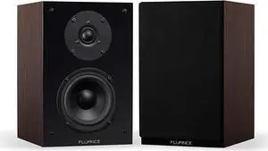 Fluance Elite High Definition 2-Way Bookshelf Surround Sound Speakers for 2-Channel Stereo Listening or Home Theater System - Natural Walnut/Pair (SX6W)