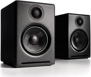 Audioengine A2+ Wireless Bluetooth Speakers - Computer Monitor Speakers and Home Music System with aptX Bluetooth | 60W Powered Bookshelf Stereo Speakers with AUX Audio and USB DAC (Black)