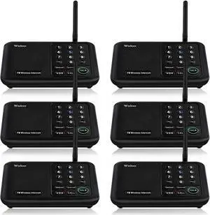 Intercoms Wireless for Home 5280 Feet Range 10 Channel 3 Code, Wireless Intercom System for Home House Business Office, Room to Room Intercom, Home Communication System (6 Packs, Black)