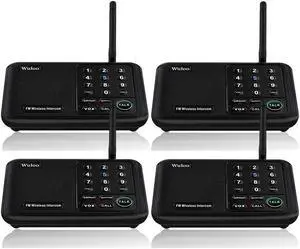 Intercoms Wireless for Home 5280 Feet Range 10 Channel 3 Code, Wireless Intercom System for Home House Business Office, Room to Room Intercom, Home Communication System (4 Units Set, Black)