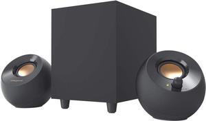 Plus 2.1 USB-Powered Desktop Speakers with Powerful Down-Firing Subwoofer and Far-Field Drivers, Up to 8W RMS Total Power for Computer PCs and Laptops (Black)