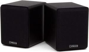 Micca COVO-S Compact 2-Way Passive Bookshelf Speakers for Desktop Stereo or Home Theater Surround Sound, 3-Inch Woofer with Concentric Tweeter, Wall Mountable, Pair, Black