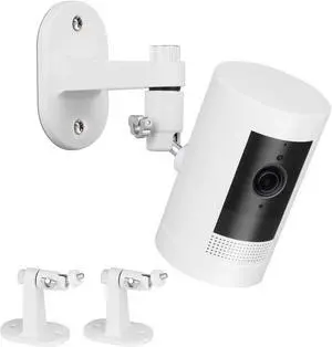 2Pack Adjustable Security Wall Mount Bracket for Ring Stick Up Cam & Ring Outdoor Cam Plus, Perfect View Angle for Your Surveillance Camera System - White