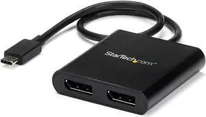 com 2-Port Multi Monitor Adapter - USB-C to 2x DisplayPort 1.2 Video Splitter - USB Type-C to DP MST Hub - Dual 4K 30Hz or 1080p 60Hz - Thunderbolt 3 Compatible - Windows Only (MSTCDP122DP)