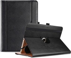 9-10.1 Inch Universal Tablet Case Protective Cover Stand Folio Case for 9 10 10.1 Inch Android Touchscreen Tablet with 360 Degree Rotatable Kickstand and Multiple Viewing Angles -Black