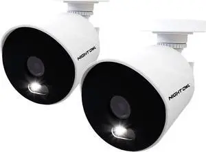 Night Owl 1080p HD Wired Indoor/Outdoor Add-On Cameras with Built-in Motion-Activated Spotlights, 100 ft. of Night Vision, Wide Viewing Angle and Color Night Vision (2-Pack)