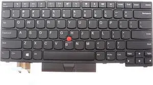 LeFix US Non-Backlit Keyboard with Mouse Cap Replacement Compatible with Lenovo Thinkpad E480 E485 E490 E495 |T480s T490 T495|L480 L380 L390,Black Color,