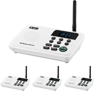 Wuloo Intercoms Wireless for Home 1 Mile Range 22 Channel 100 Digital Code Display Screen, Wireless Intercom System for Home House Business Office, Room to Room Intercom Communication(4Stations White) Wuloo Intercoms Wireless for Home 1 Mile Range 22 Channel 100 Digital Code Display Screen, Wireless Intercom System for Home House Business Office, Room to Room Intercom Communication(4Stations White)