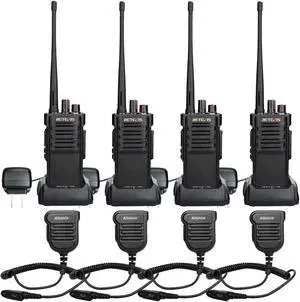 RT29 2 Way Radio Long Range,Heavy Duty Two Way Radios Rugged,Professional Walkie Talkies with Waterproof Speaker Mic 3200mAh,Enterprise Grade for Construction School Security Patrol (4 Pack)