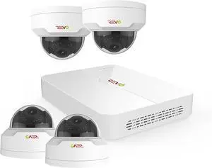 Ultra 4Ch. 1TB HDD 4K IP NVR Security System - Fixed Lens IP Cameras 4 x 4MP Mini Vadal Dome Cameras - Remote Access via Smart Phone, Tablet, PC & MAC, White