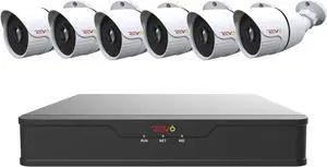 REVO America Hybrid 8Ch. 2TB HDD DVR Video Security System, 6 x 1080p Indoor/Outdoor IR Bullet Cameras - Remote Access via Smart Phone, Tablet, PC & MAC (RUH81B6G-2T)