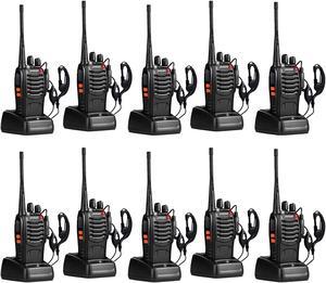 Adults Two Way Radios Long Range with Headphones,16 Channel Handheld 2 Way Radio Rechargeable with Flashlight Li-ion Battery and Charger10 Pack
