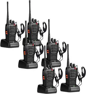 Two Way Radios Long Range Walkie Talkies for Adults with Headphones,16 Channel Handheld 2 Way Radio Rechargeable with Flashlight Li-ion Battery and Charger6 Pack