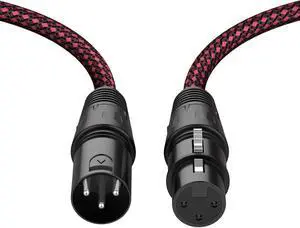XLR Cable 6ft 2Pack, Heavy Duty Nylon Braided XLR Microphone Cable Male to Female 3Pin Balanced Microphone Cable Compatible with Shure SM Microphone, Behringer, Speaker Systems