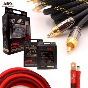 Elite Audio EA-PROK4 Pro Amplifier Wiring Kit - 4000W Max Power, Oxygen Free Copper Cables, Brass ANL Fuse Holder, 4 Gauge