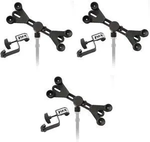 3 Pack Microphone Music Stand Mount Holder For Tablet iPhone Ipad Smartphone And Android Adjustable 360 Degree Swivel Tilt Support Arms 3 To 11.5 Inch With Extra Detachable Clip