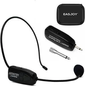 Wireless Microphone Headset 2.4G Wireless Mic Headset and Handheld 2 in 1 Rechargeable for Voice Amplifier, Stage Speakers, Teacher, Tour Guides, Fitness Instructor