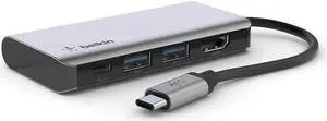 USB C Hub 4-in-1 MultiPort Adapter Dock with 4K HDMI USB-C 100W PD Pass-Through Charging 2 x USB A Ports for MacBook Pro Air iPad Pro XPS and More