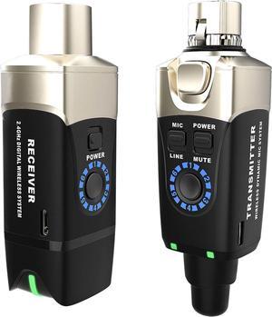 Xvive U3 Wireless Microphone System 2.4GHz Wireless XLR Transmitter and Receiver for Dynamic Microphone, Audio Mixer, PA System (U3 Dynamic)