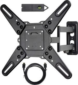 VideoSecu ML531BE2 TV Wall Mount kit with Free Magnetic Stud Finder and HDMI Cable for Most 26-55 TV and New LED UHD TV up to 60 inch 400x400 Full Motion with 20 inch Articulating Arm WT8