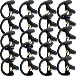 Lsgoodcare 20Pcs Replacement Earmold Earbud Right Ear for Two Way Radio Acoustic Coil Tube Earpiece - Silicone Walkie Talkie Earmould Ear Buds Black Medium Soft Ear Piece