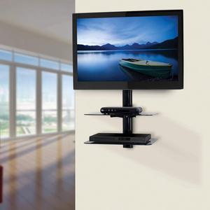 AVF Steel Tilt and Turn TV Mount with 2 AV Shelves for 25" to 47" TV in Black