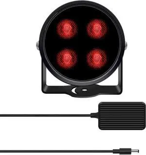 4 LED Waterproof  IR Illuminator 90 Degree Wide Angle Long Range Infrared Light, 80ft 850nm IR Flood Lights with Power Adapter for Night Vision CCTV & IP Security Camera