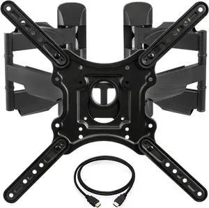 InstallerParts Corner TV Wall Mount for Most 23-55 Inch LED LCD OLED Plasma Flat Screen TVs with Full Motion Swivel and Tilt Articulating Dual Arm - VESA 400x400, Holds 132lbs, HDMI Cable