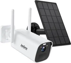 3MP Outdoor Security Camera Solar Battery Powered Surveillance Camera 2-Way Audio Night Vision PIR Motion Detection Waterproof Additional Camera for Jousecu Wireless NVR System
