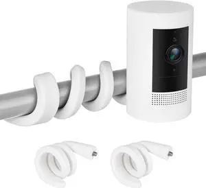 2Pack Flexible Twist Mount for Ring Stick Up Cam & Ring Outdoor Cam Plus, Flexible Gooseneck Mounting Bracket to Attach Your Camera Anywhere with No Tools - White