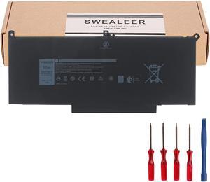 SWEALEER 7.6V 60wh F3YGT Laptop Battery for Dell Latitude 12 7000 7280 7290/13 7000 7380 7390/14 7000 7480 7490/ E7480 E7280 Series Replacement for DM3WC 0DM3WC 2X39G [Li-ion 4 Cell F3YGT]