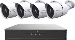 REVO America Hybrid 8Ch. 1TB HDD DVR Video Security System, 4 x 1080p Indoor/Outdoor IR Bullet Cameras - Remote Access via Smart Phone, Tablet, PC & MAC (RUH81B4G-1T)