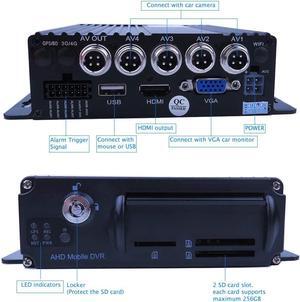 JOINLGO 4-CH 1080P AHD Mobile Vehicle Car DVR Video Recorder Kit with Night Vision Waterproof Side Front Rear View Car Camera 7 inches IPSMonitor for Truck Van Bus