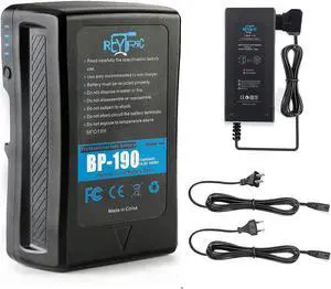 190Wh(13400mAh) V Mount/V-Lock Battery Compatible Video Camera Camcorder Broadcast LED Light with D-Tap Charger