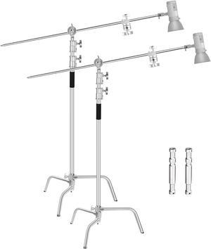 EMART 10ft/3m Heavy Duty C Stands, Adjustable Aluminum Alloy Photography C-Stand with Holding Boom Arm and Grip Head Kit for Photo Video Studio, Monolight, Reflector, Softbox - 2 Pack