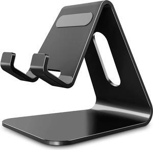 CreaDream Cell Phone Stand, Cradle, Holder, Aluminum Desktop Stand Compatible with Switch, All Smart Phone, iPhone 11 Pro Xs Max Xr X Se 8 7 6 6s Plus SE 5 5s-Black, Welcome to consult