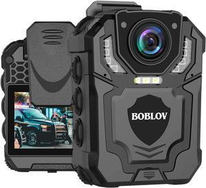 BOBLOV T5 128GB/64GB 1440P Body Camera with Audio Recording,Built-in SD Card, Two Batteries with Dock, Wearable Police Body Camera for Law Enforcement, Night Vision, File Protection