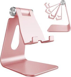 Adjustable Cell Phone Stand, CreaDream Phone Stand, Cradle, Dock, Holder, Aluminum Desktop Stand Compatible With Phone Xs Max Xr 8 7 6 6s Plus SE Charging, Accessories Desk,All Mobile Phones-Rose Gold