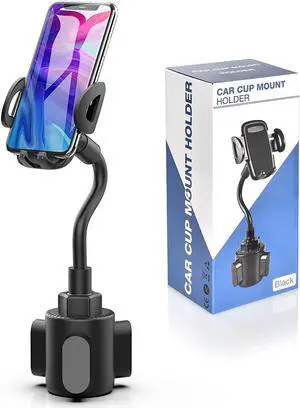 Phone Holders for Your Car Cup Holder Phone Mount Universal Adjustable Gooseneck Cup Holder Cradle Car Mount for iPhone 16/15/14/13/12/11/Pro Max/X/Xs/XsMax/8/8Plus   LG (Black)