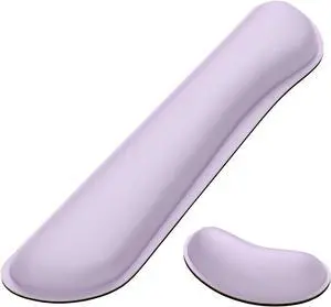 Enlarge Keyboard Wrist Rest Memory Foam Wrist Cushion for Desk Mats Support Cute Typing Pain Relief Keyboard Mouse Pad Rests Set with Non-Slip Base for Gaming Laptop Office Vanilla Purple