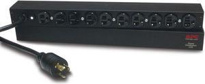 APC Rack Mount PDU, Basic 100V-120V/20A, (10) Outlets, 1U Horizontal Rackmount (AP9564)