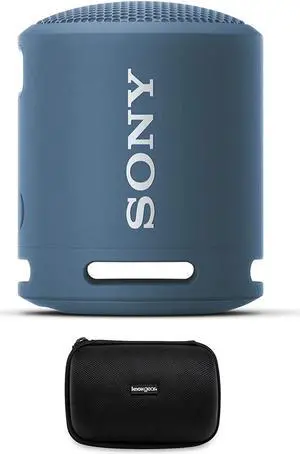 Sony XB13 Extra BASS Portable IP67 Waterproof/Dustproof Wireless Bluetooth Speaker (Light Blue) Bundle with Hard Shell Storage and Travel Case (Black) (2 Items)