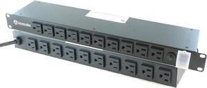 MS-2015: 20 Outlet 19 Inch Wide Rack Mount Power Strip Distribution Unit PDU 15 Amp 120V/15A, 15ft Power Cord, 1U Rackmount