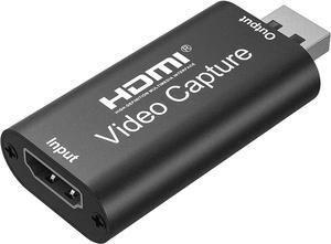 Video Capture Card, Hdmi Video Capture Card, USB Capture Card,4K HDMI to USB2.0, Record via DSLR Camcorder Cam for High Definition Acquisition, for Broadcasting, Amamzing Record, Meeting,ect. (Black)