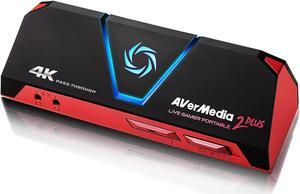 AVerMedia GC513 Live Gamer Portable 2 Plus, 4K Pass-Through Capture Card for Game Streaming, Recording and Content Creating in Full HD 1080p60