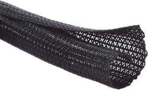 25ft - 1/2 inch Cord Protector Wire Loom Tubing Cable Sleeve Split Sleeving For USB Cable Power Cord Audio Video Cable  Protect Cat From Chewing Cords - Black