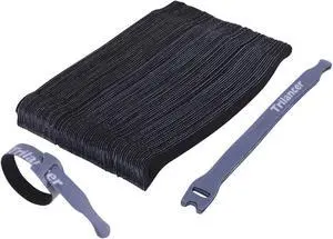Trilancer Reusable Cable Straps Wire Ties, Pack of 50 Adjustable Cord Fastener Cable Organizer, 8 Inches (Black) | Adjustable Cord Fasteners for Wire Management and Cable Organization, Black Trilancer Reusable Cable Straps Wire Ties, Pack of 50 Adjustable Cord Fastener Cable Organizer, 8 Inches (Black) | Adjustable Cord Fasteners for Wire Management and Cable Organization, Black