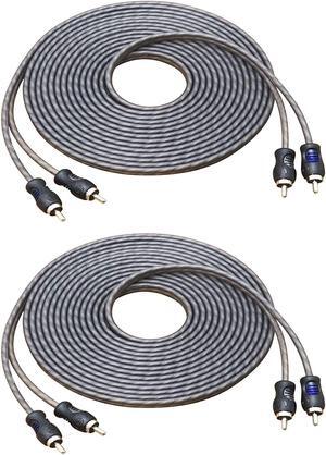RECOIL RCI217-2 99.99% Oxygen Free Copper 17ft 2-Channel RCA Audio Cable Twisted Pair with Noise Reduction 2 Pack