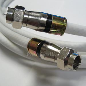 50ft Made in USA RG11 CATVP Coaxial Cable Heat Resistant CMP Jacket, 3GHz Digital Satellite Cable 14AWG Brass Alloy Fittings, Cut to Order Assembled in USA (50 feet, White)