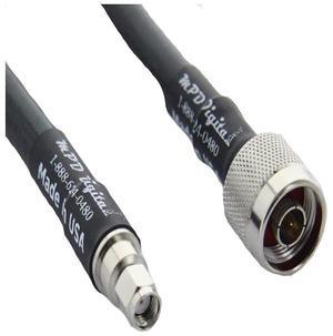 MPD Digital I LMR400 Times Microwave Coaxial Cable I N Male to RP-SMA Male Connectors I Low Loss RF Coax I Jumper, CB, Ham Radio, Transmitters, Antenna I 100 FT